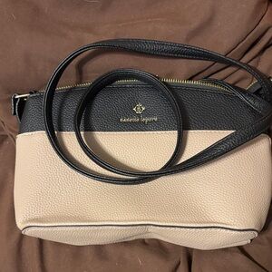 Nanette Lepore Black and Cream Crossbody Bag